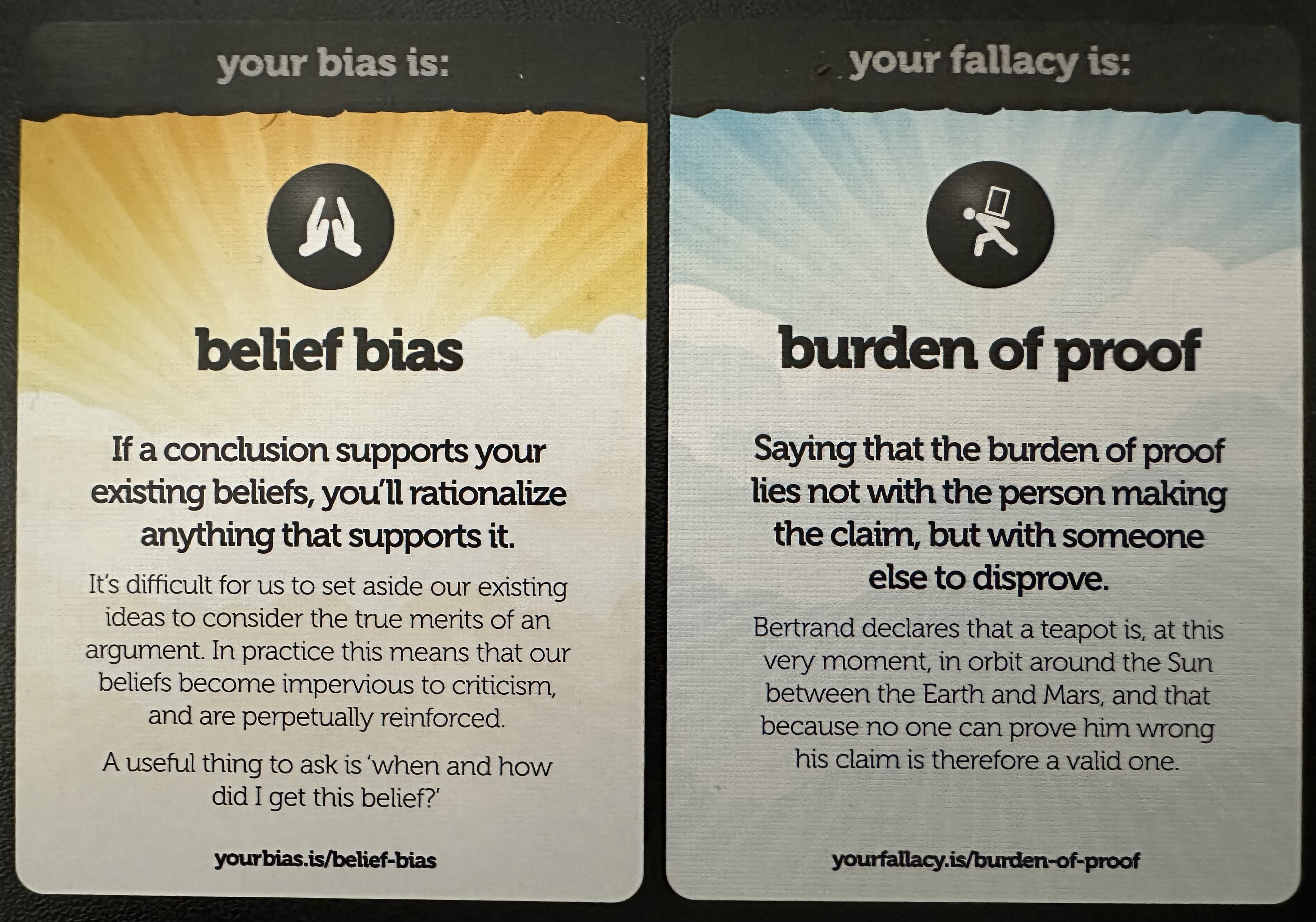 Critical thinking cards